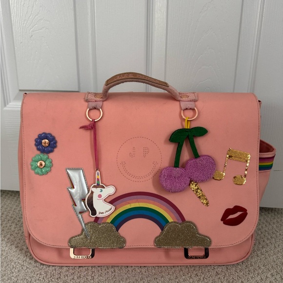 Charming Pink Kids Bag with Fun Patches